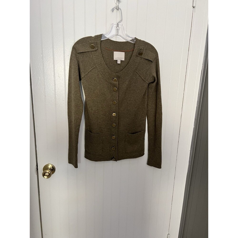 VINTAGE Banana Republic-Heritage Cashmere Cardigan Sweater Size XS Sage Heather